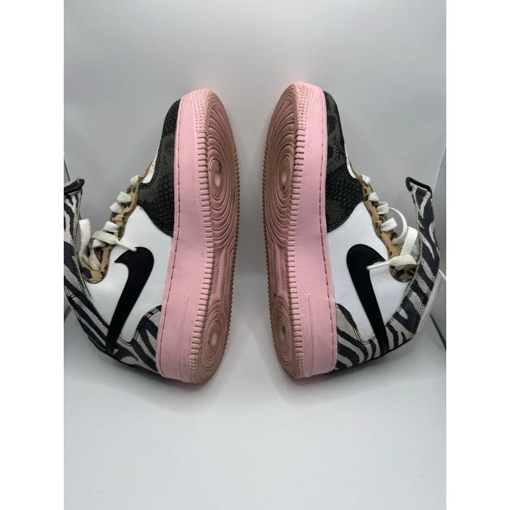 Nike Air Force 1 Women's Size 7.5 Mid Tunnel Walk Animal Instinct  Sneakers Shoe - Picture 2 of 10